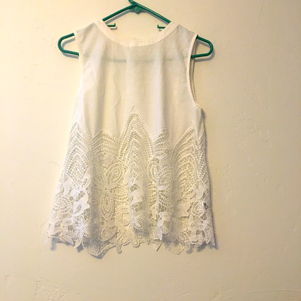 White Intricate Lace Tank